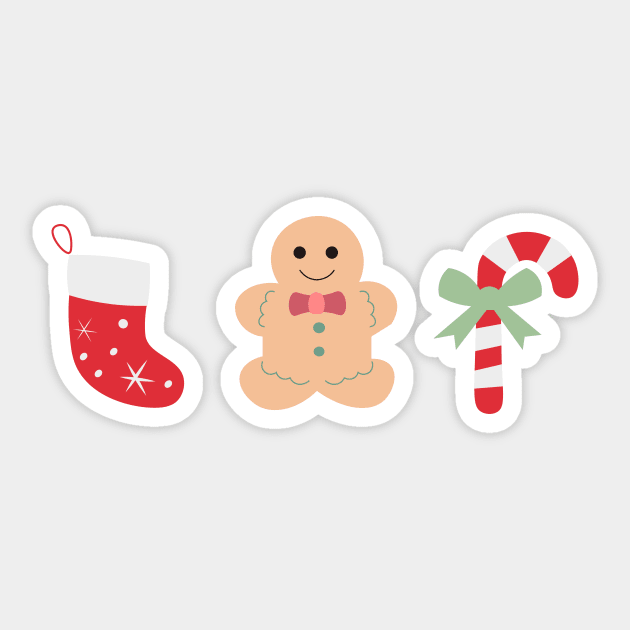 Gingerbread, shocks and candy stick Sticker by letzdoodle